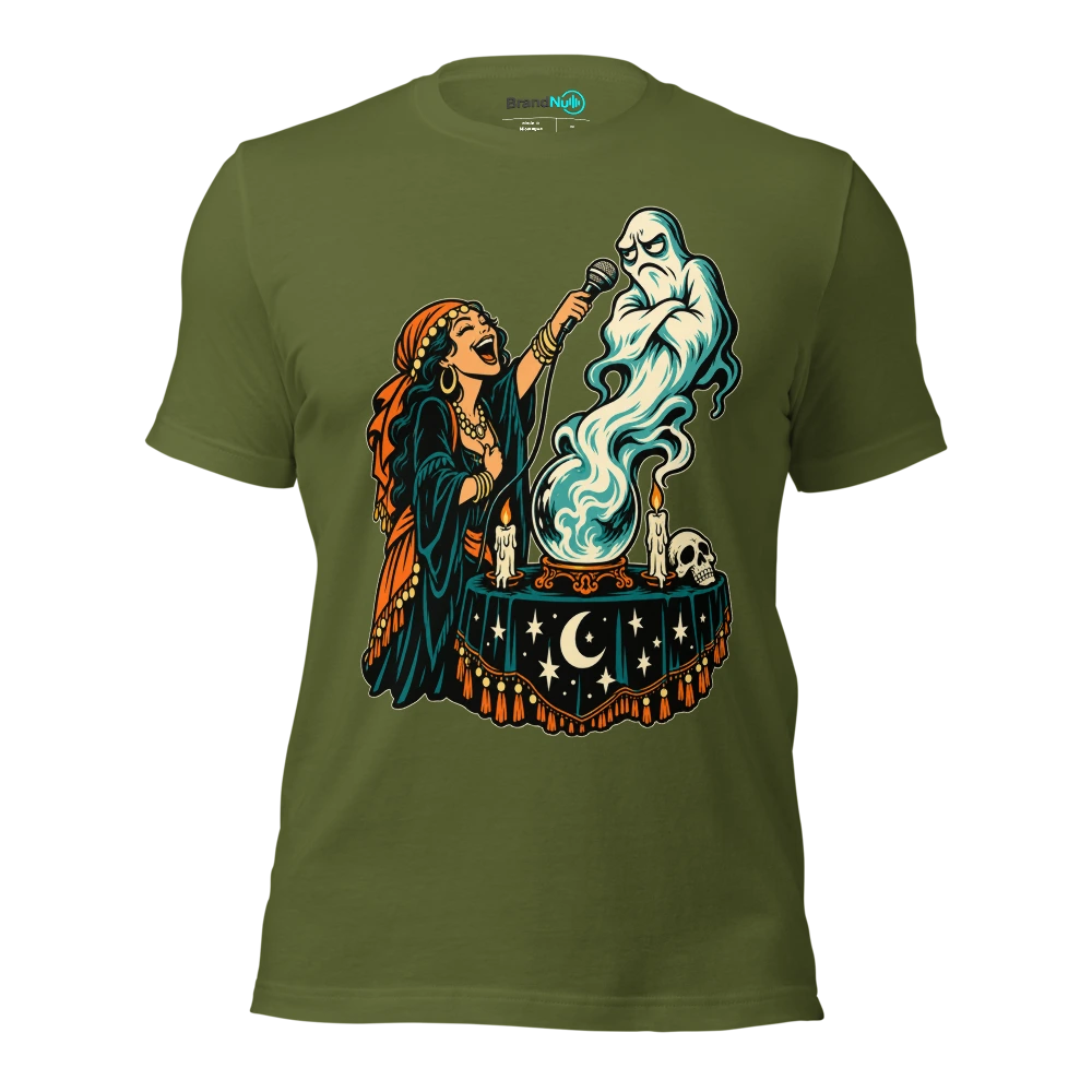 THE SEANCE HAS A SUPPORT ACT T Shirt - Olive - front - Ghost 2