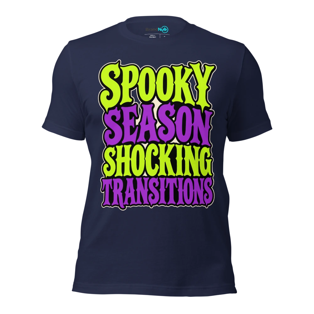 SPOOKY SEASON SHOCKING TRANSITIONS T Shirt Navy Front