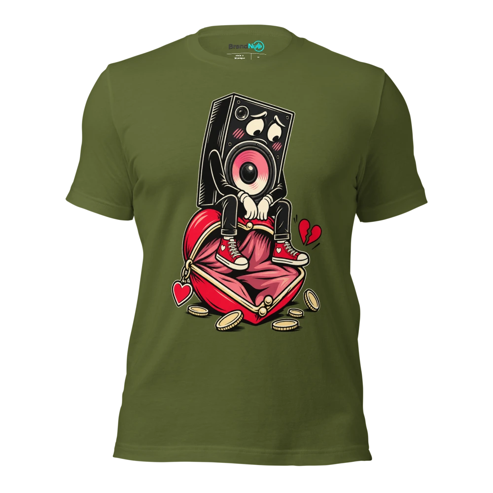 THE BASSLINE HAS STOLEN MY ANNIVERSARY BUDGET T Shirt Olive Front
