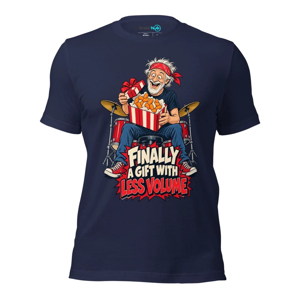 FINALLY A GIFT WITH LESS VOLUME T Shirt Navy Front