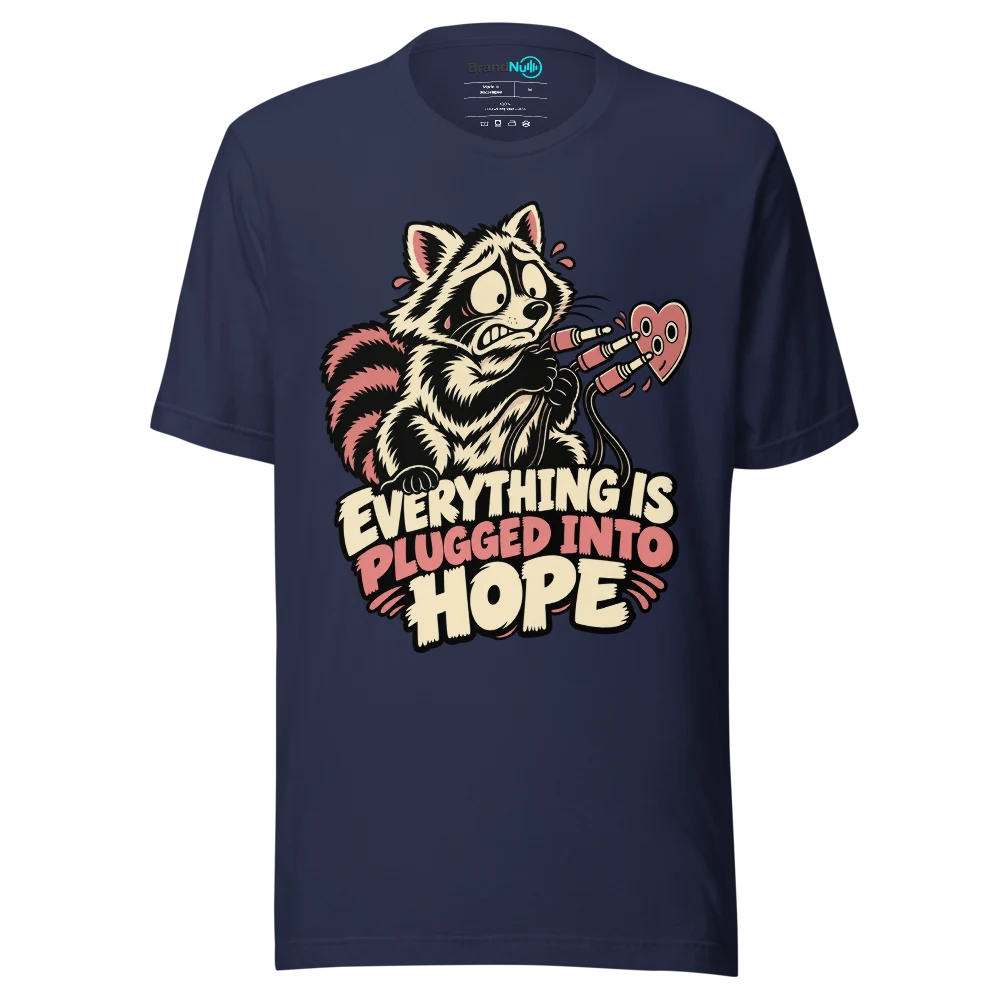 EVERYTHING IS PLUGGED INTO HOPE T Shirt Navy Front