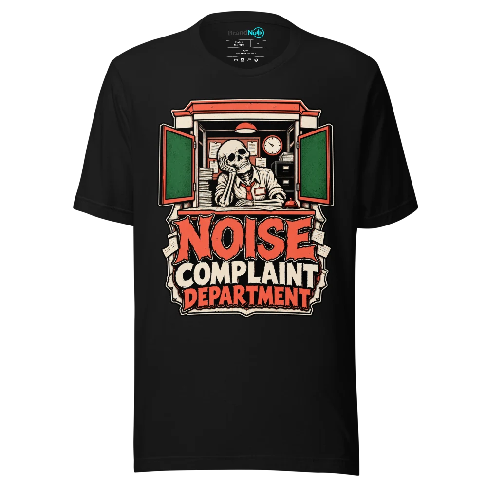 NOISE COMPLAINT DEPARTMENT T Shirt Black Front