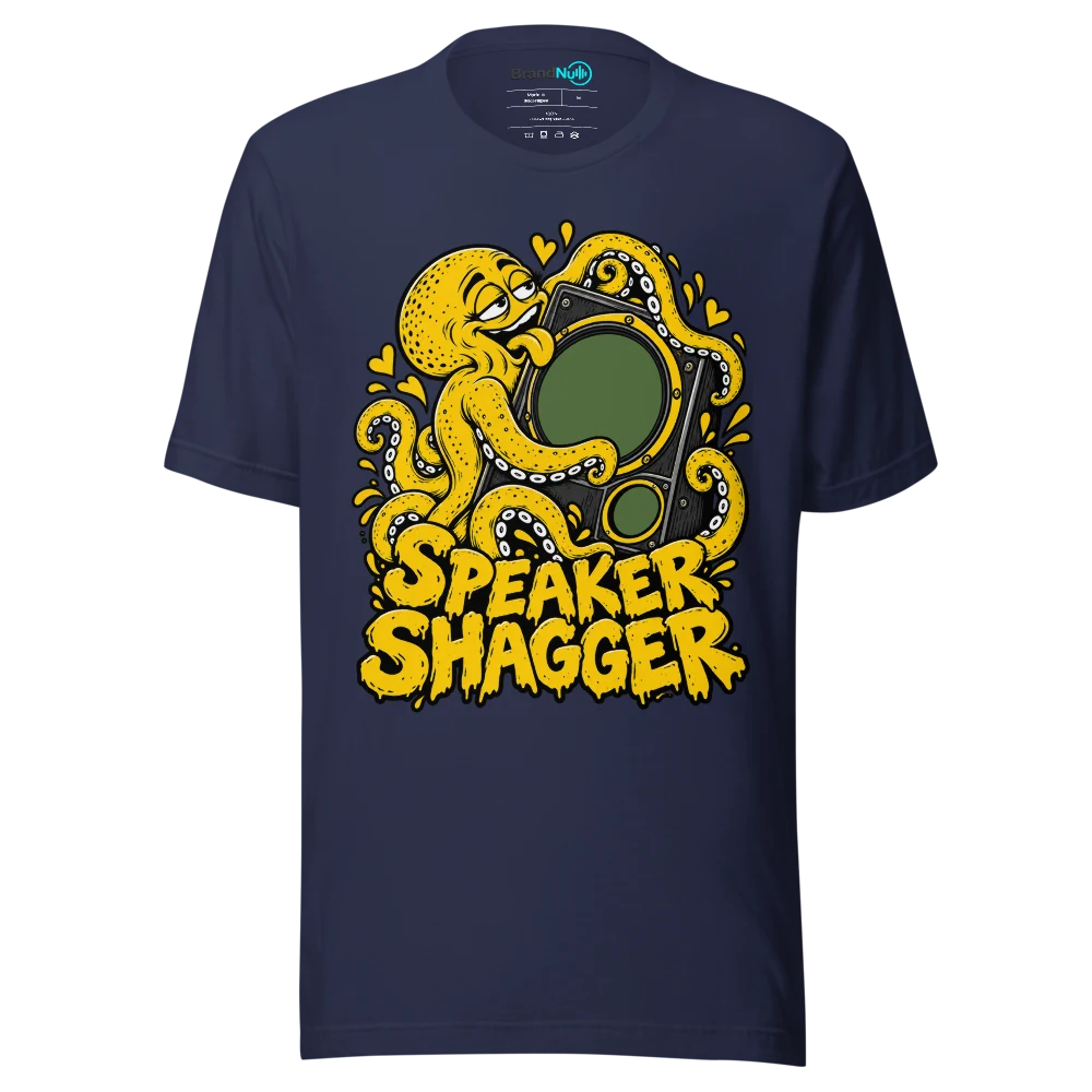SPEAKER SHAGGER T Shirt Navy Front