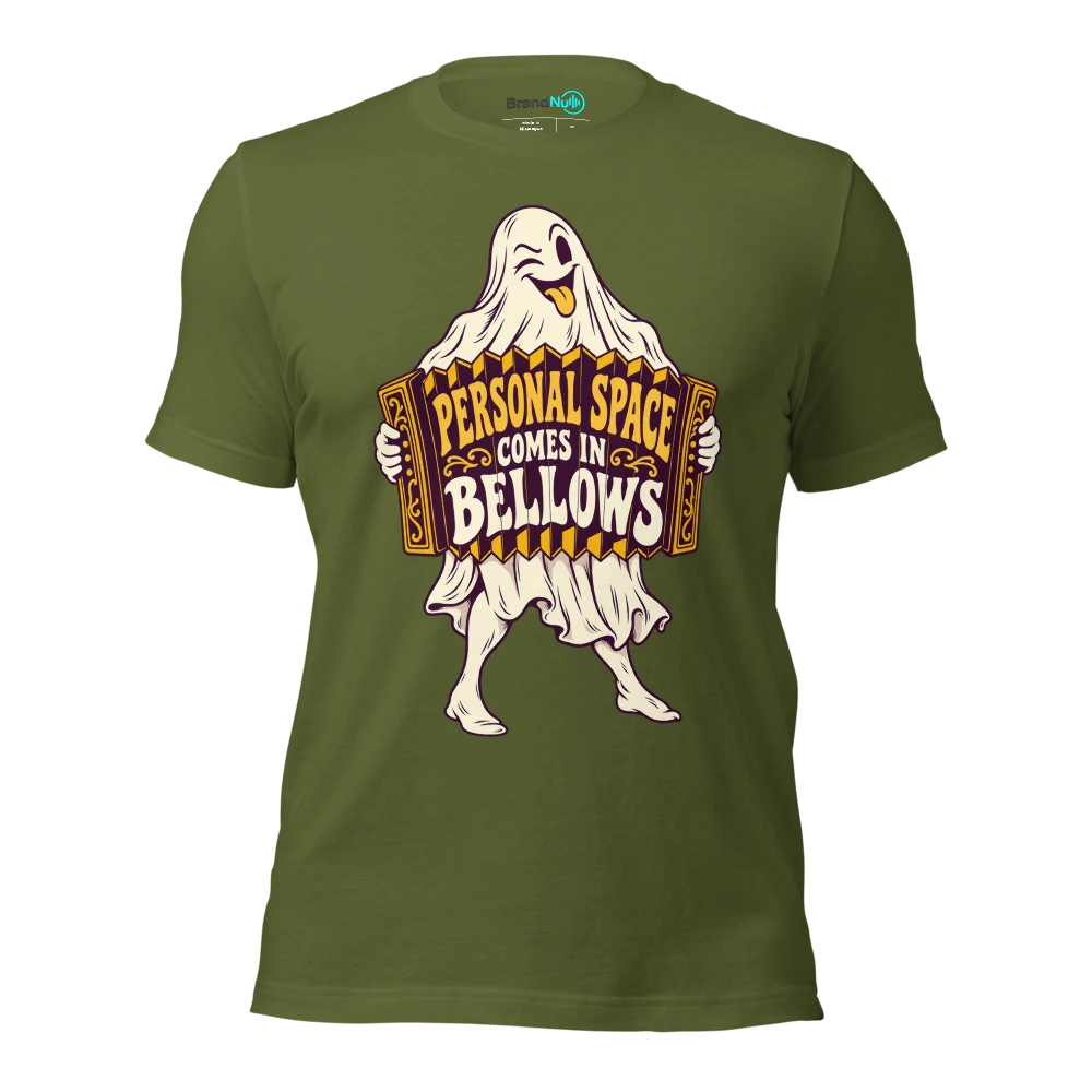 PERSONAL SPACE COMES IN BELLOWS T Shirt Olive Front