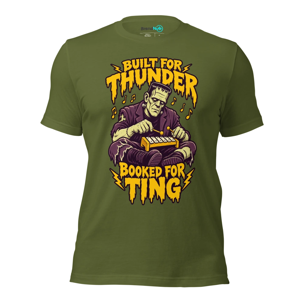 BUILT FOR THUNDER BOOKED FOR TING T Shirt Olive Front