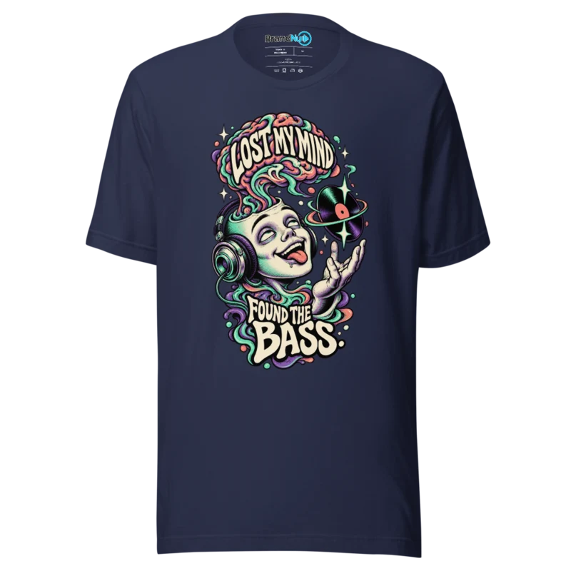 BrandNu Lost My Mind Found The Bass T-Shirt - Navy