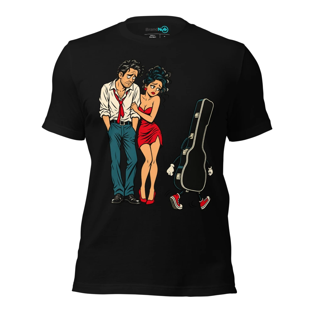 THE DATE STARTED WITH TECHNO ENDED WITH A TAXI FARE T Shirt Black Front