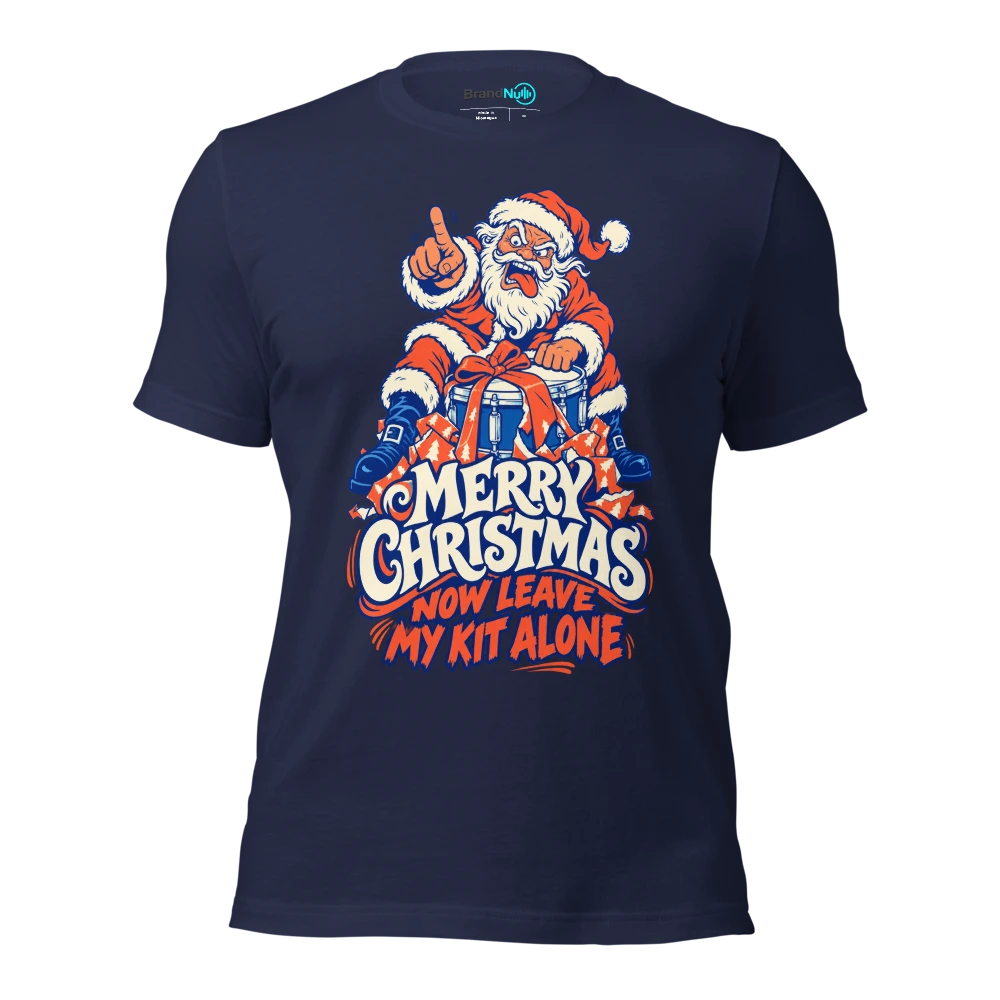 MERRY CHRISTMAS NOW LEAVE MY KIT ALONE T Shirt Navy Front