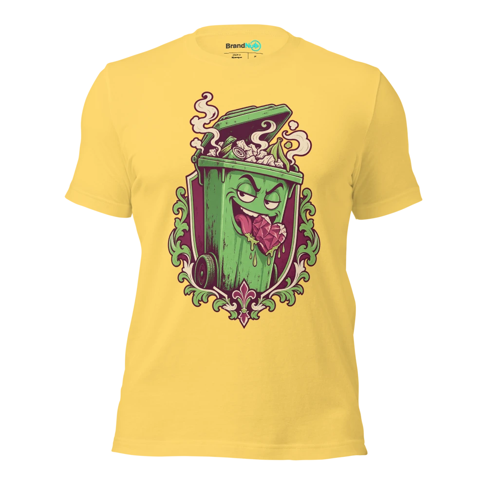 My BrandNu give a fuck has gone straight in the bin T Shirt Yellow Front