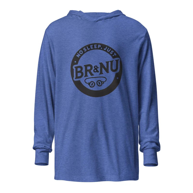 Timeless Black and White BR&NU Hooded Tee - Heather True Royal