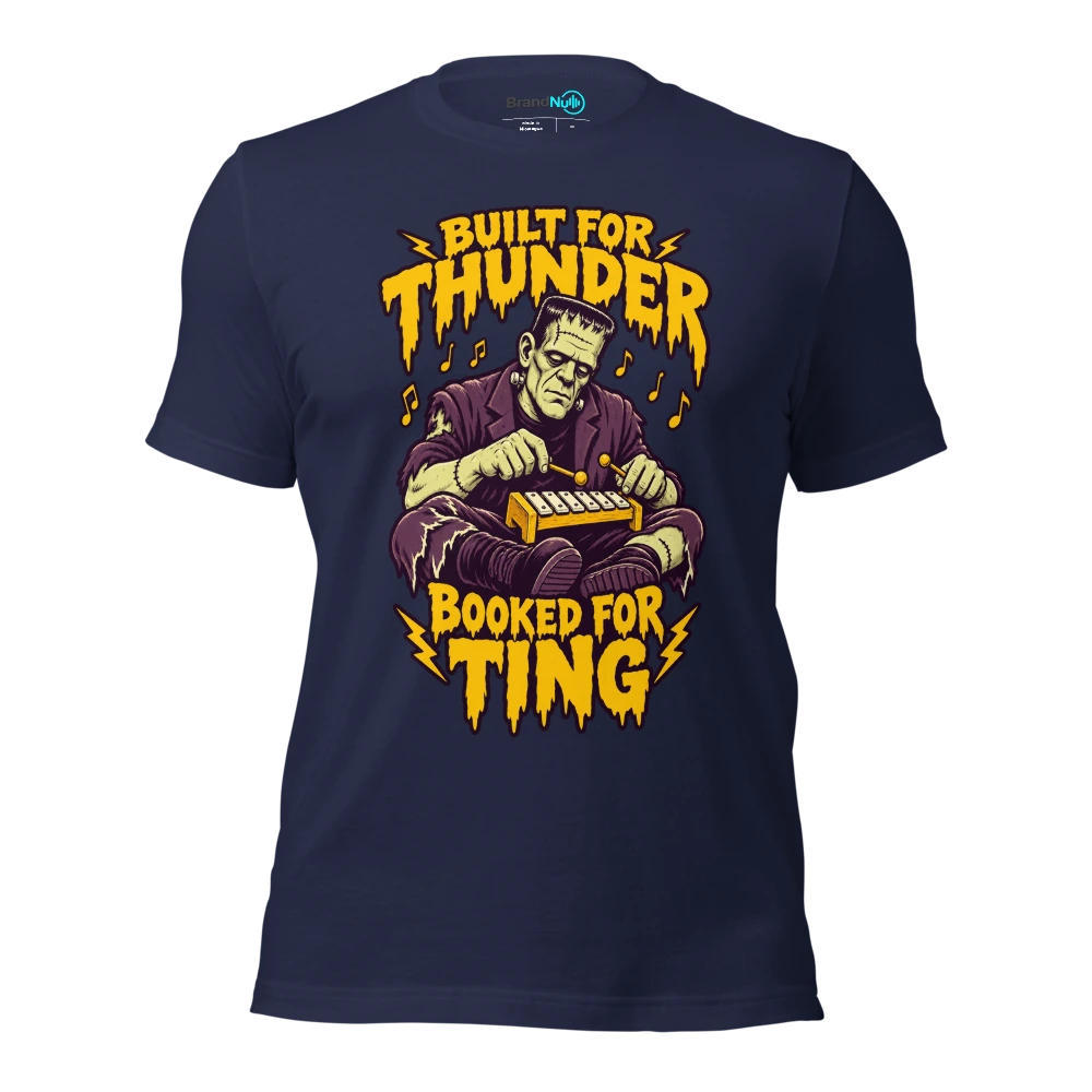 BUILT FOR THUNDER BOOKED FOR TING T Shirt Navy Front