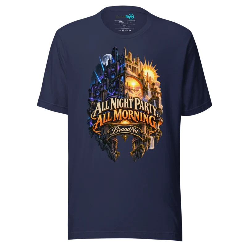 All Night Party All Morning BrandNu T Shirt - Afterhours Signal Edition - Navy