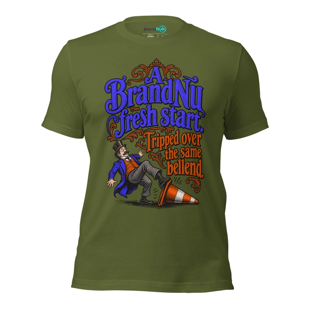 A BrandNu fresh start. Tripped over the same bellend T Shirt Olive Front