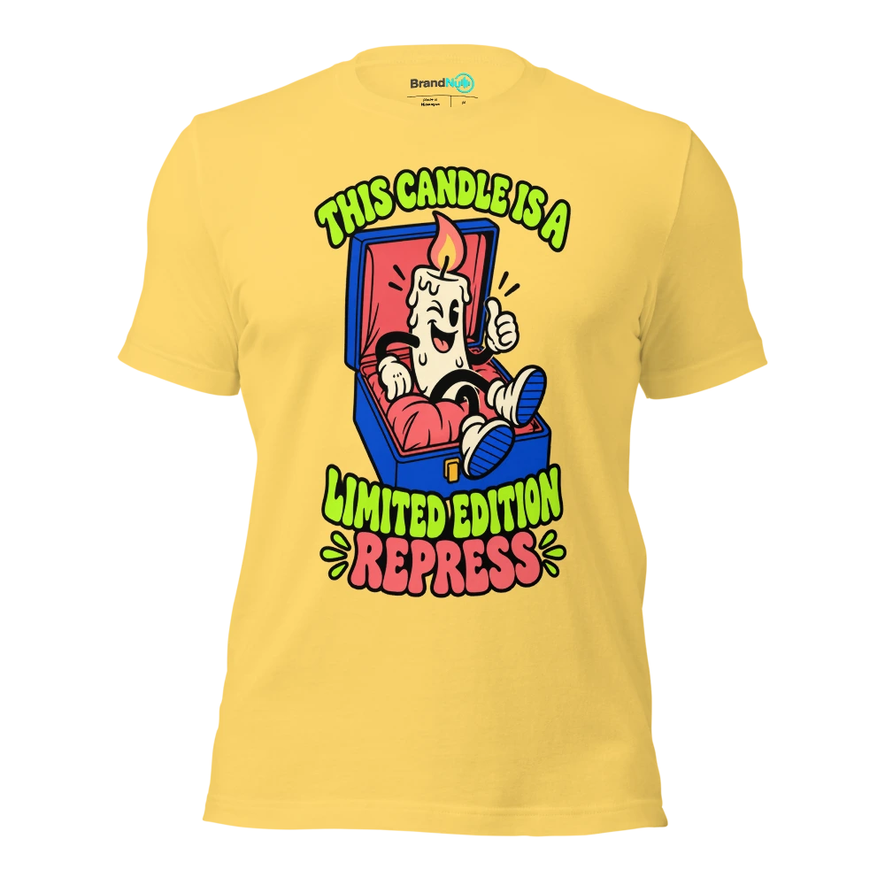 THIS CANDLE IS A LIMITED EDITION REPRESS T Shirt Yellow Front