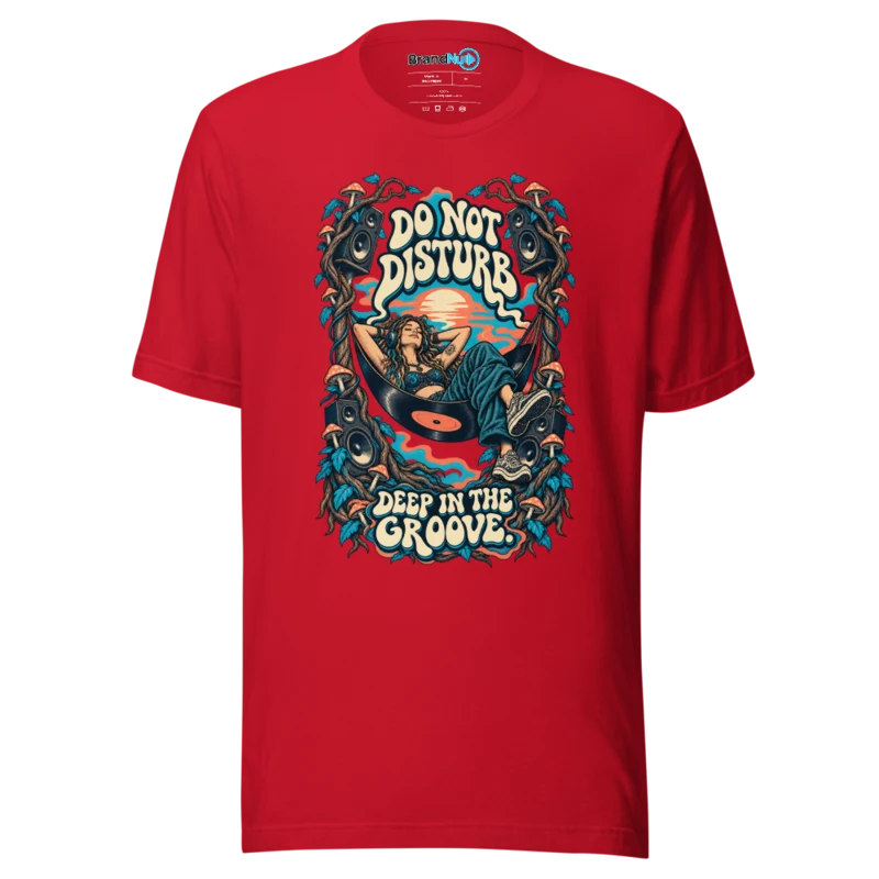Do Not Disturb Deep In The Groove T Shirt - Red