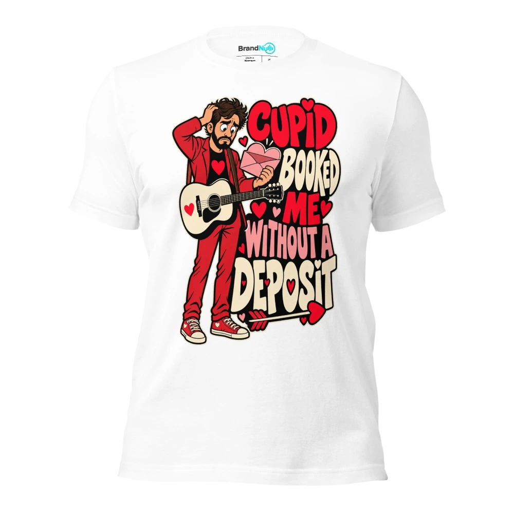 CUPID BOOKED ME WITHOUT A DEPOSIT T Shirt White Front