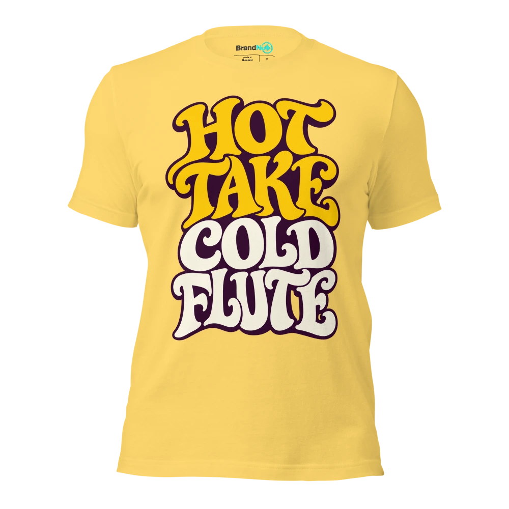 HOT TAKE COLD FLUTE T Shirt Yellow Front