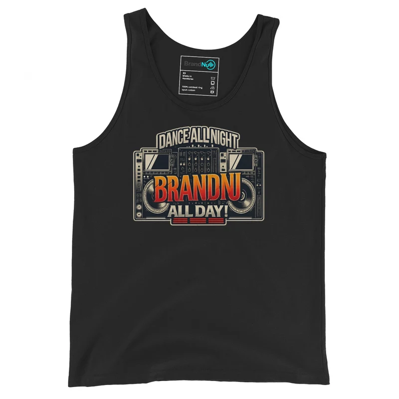 Dance All Night All Day BrandNu Tank Top Boom Box Edition - Black