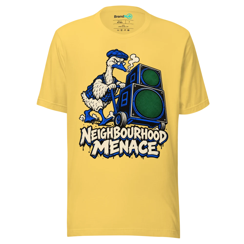 NEIGHBOURHOOD MENACE T Shirt Yellow Front