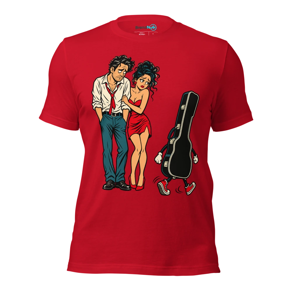 THE DATE STARTED WITH TECHNO ENDED WITH A TAXI FARE T Shirt Red Front