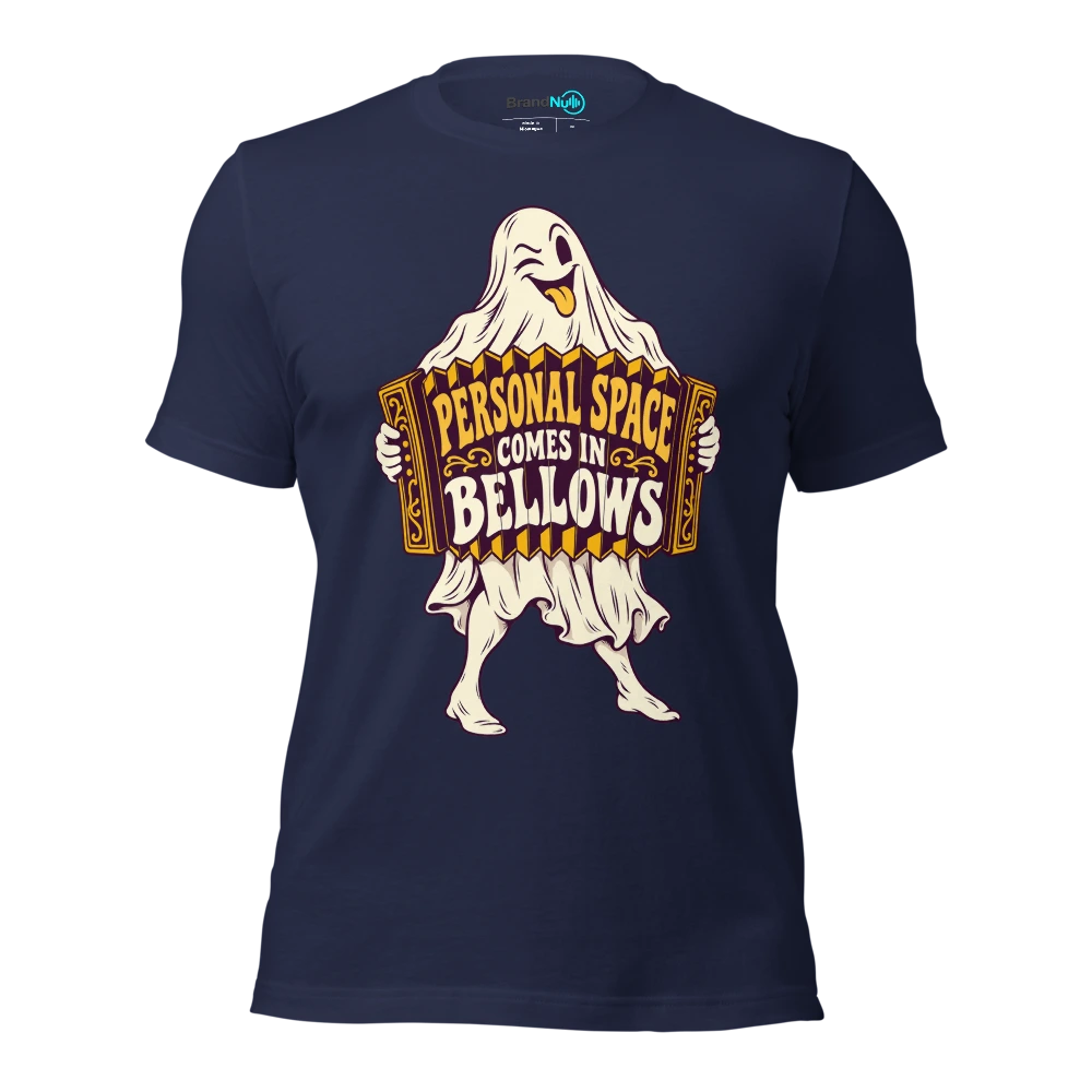 PERSONAL SPACE COMES IN BELLOWS T Shirt Navy Front