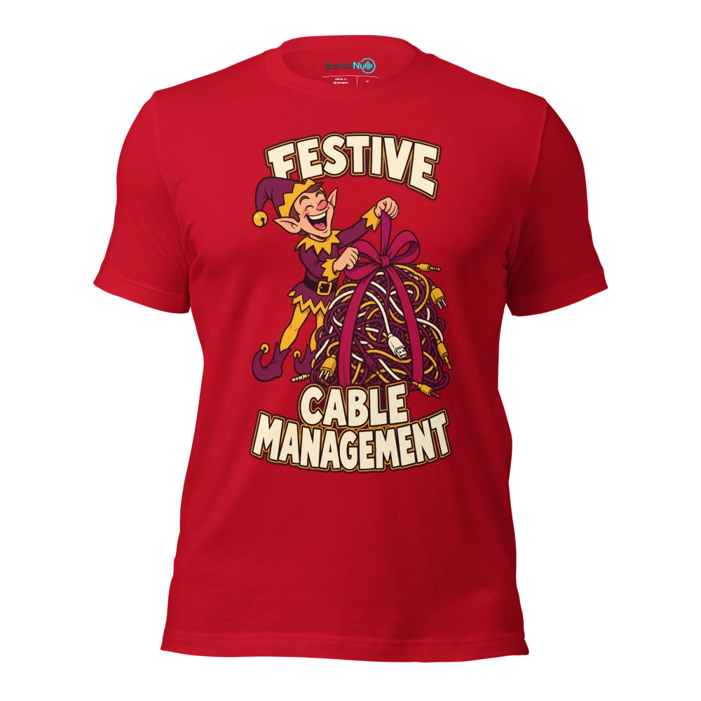 FESTIVE CABLE MANAGEMENT T Shirt Red Front