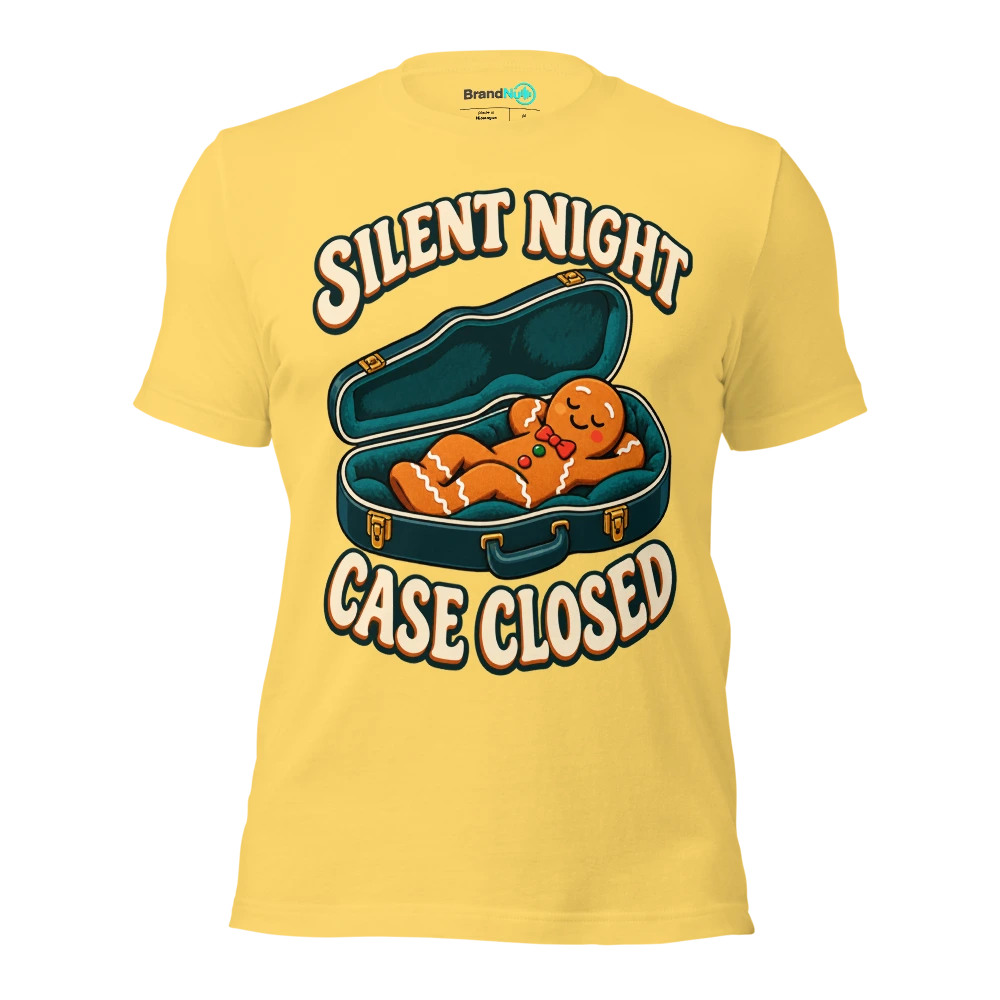 SILENT NIGHT CASE CLOSED T Shirt Yellow Front
