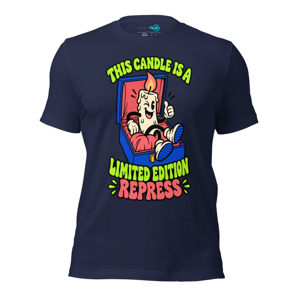 THIS CANDLE IS A LIMITED EDITION REPRESS T Shirt Navy Front