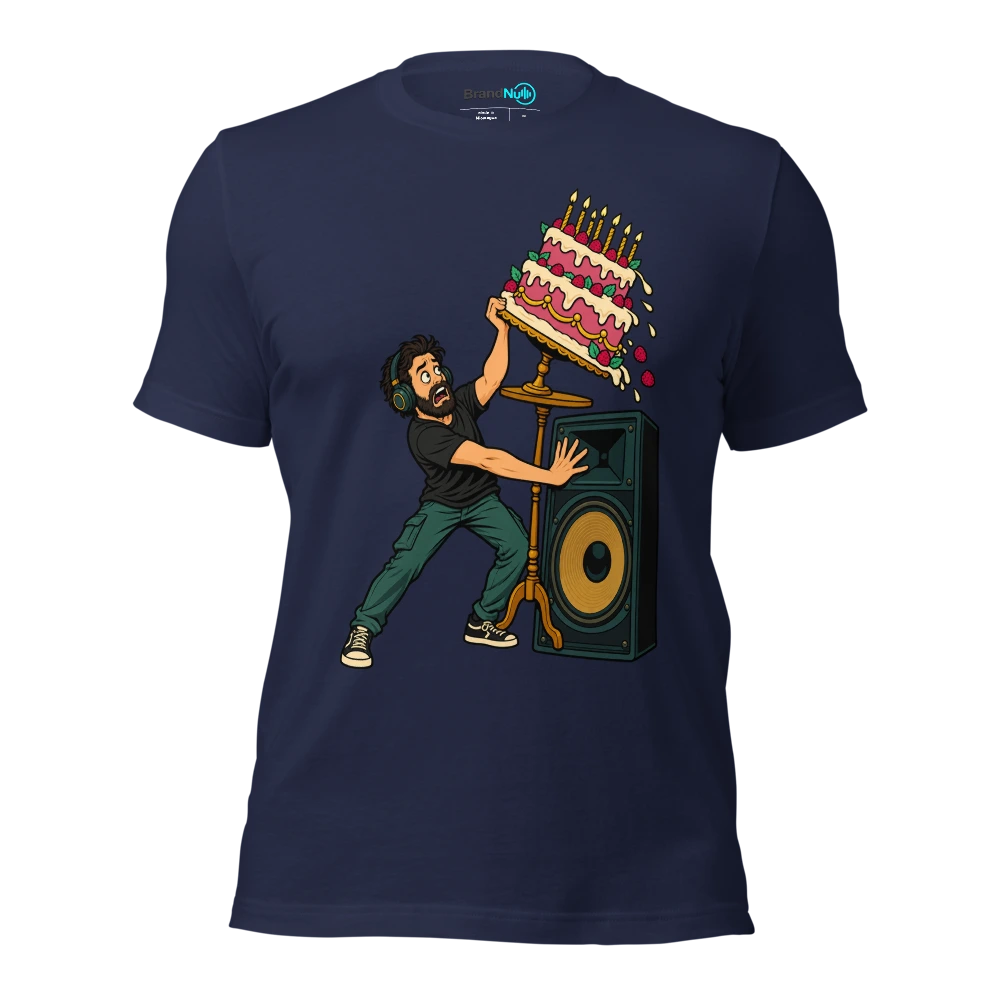 MY BIRTHDAY CAKE IS A TECHNICAL RIDER VIOLATION T Shirt Navy Front