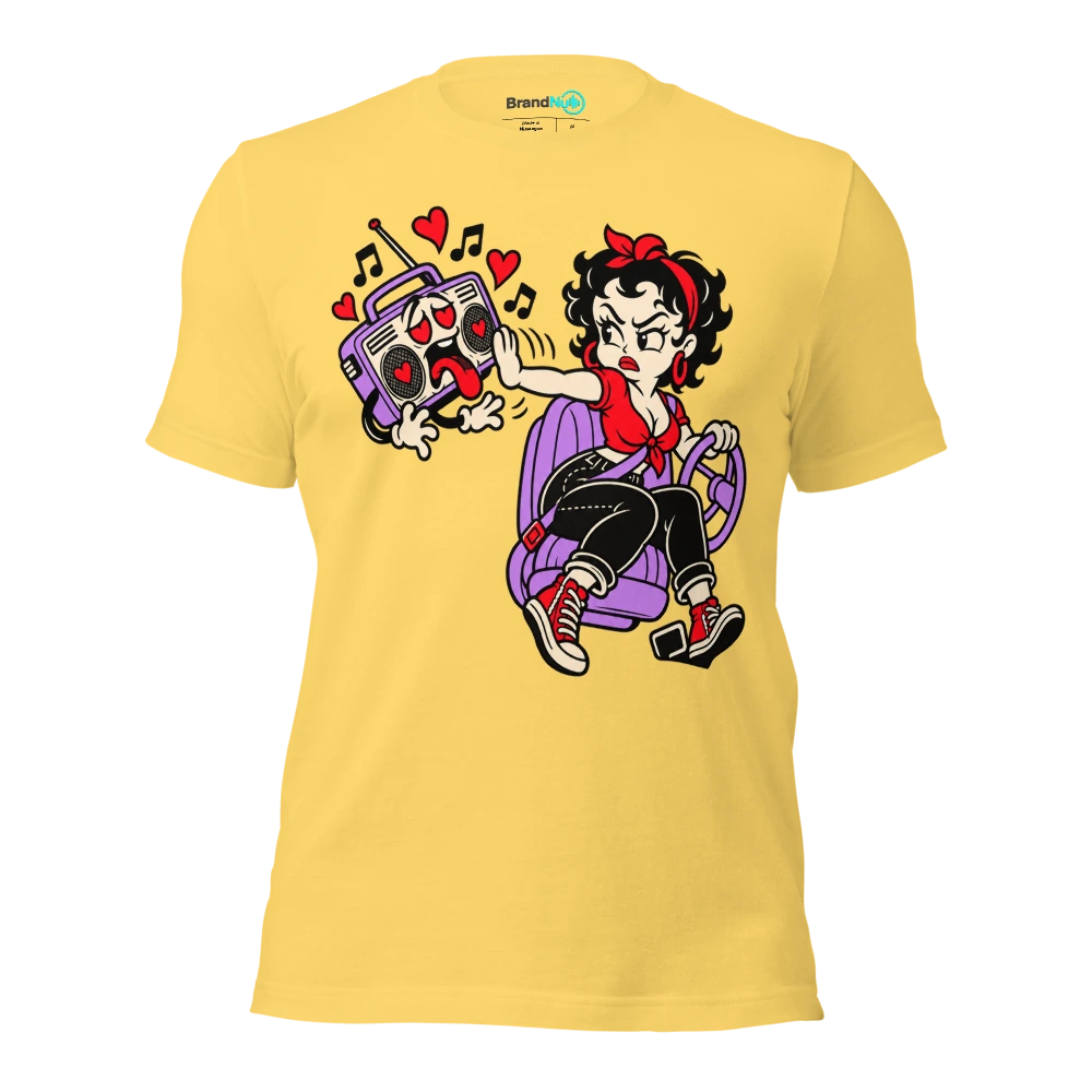 I HEARD OUR SONG AND CHANGED THE FUCKING STATION T Shirt Yellow Front