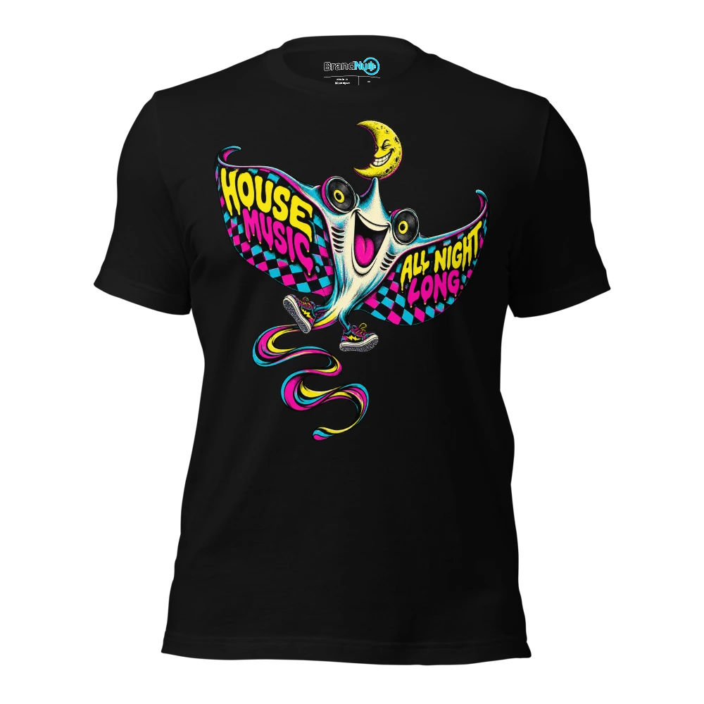 House Music All Night Long T-SHIRT Rave Circle Design