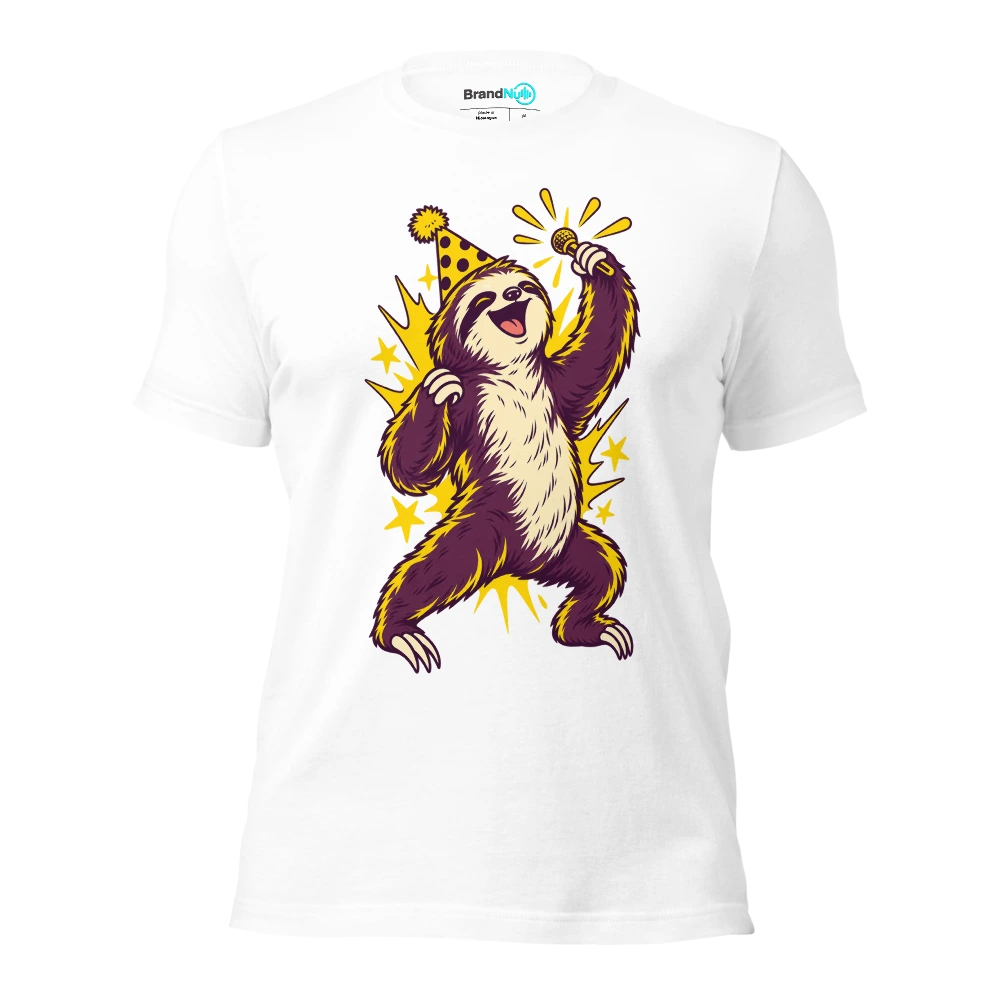 THE PARTY SLOTH HAS BEATEN ME TO LAST ORDERS T Shirt White Front