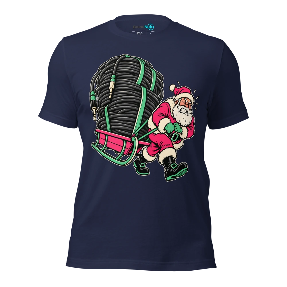 THE SLEDGE HAS BETTER CABLE STORAGE T Shirt Navy Front