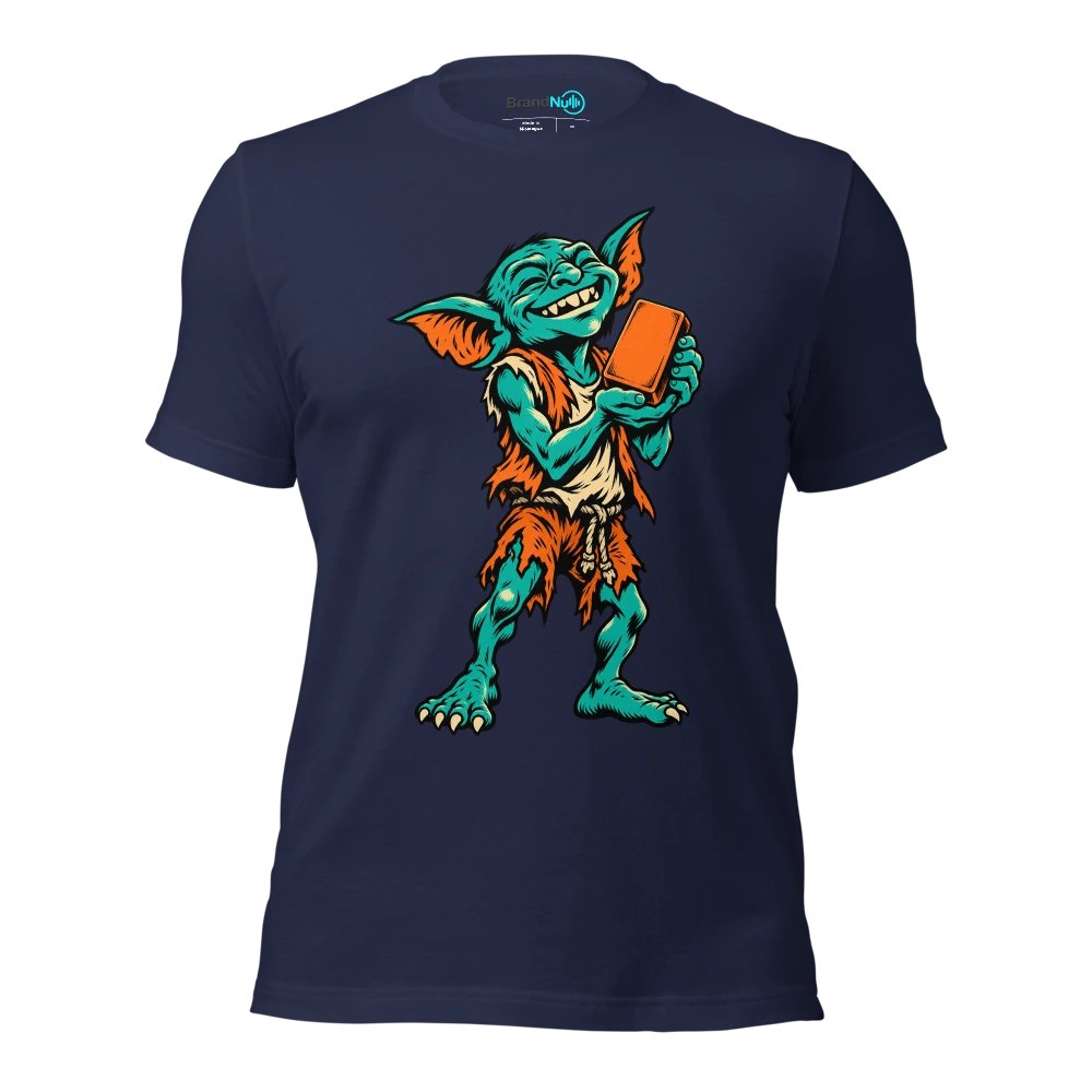 THE GIFT GOBLIN HAS BOUGHT ANOTHER USELESS PEDAL T Shirt Navy Front