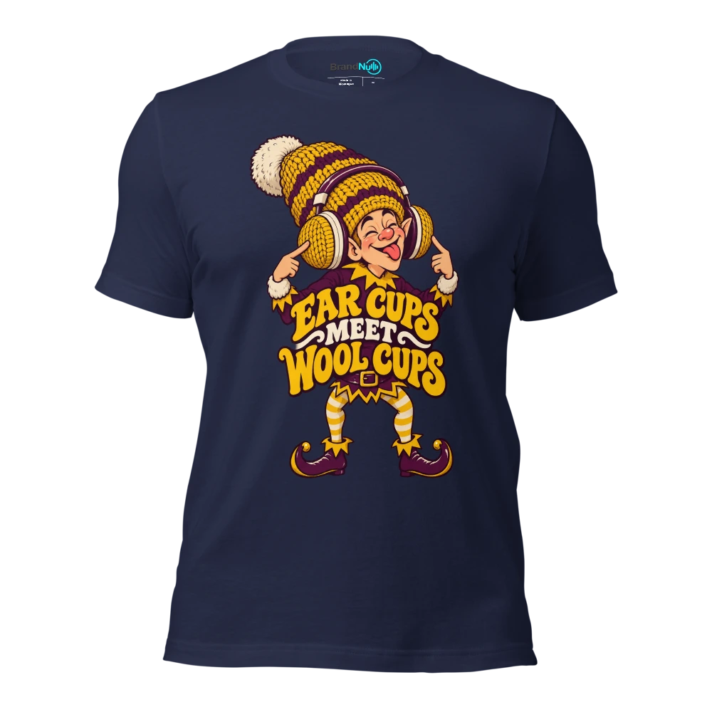 EAR CUPS MEET WOOL CUPS T Shirt Navy Front