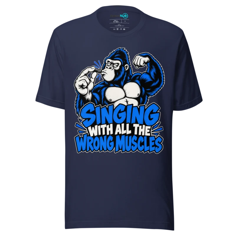 SINGING WITH ALL THE WRONG MUSCLES T Shirt - Navy