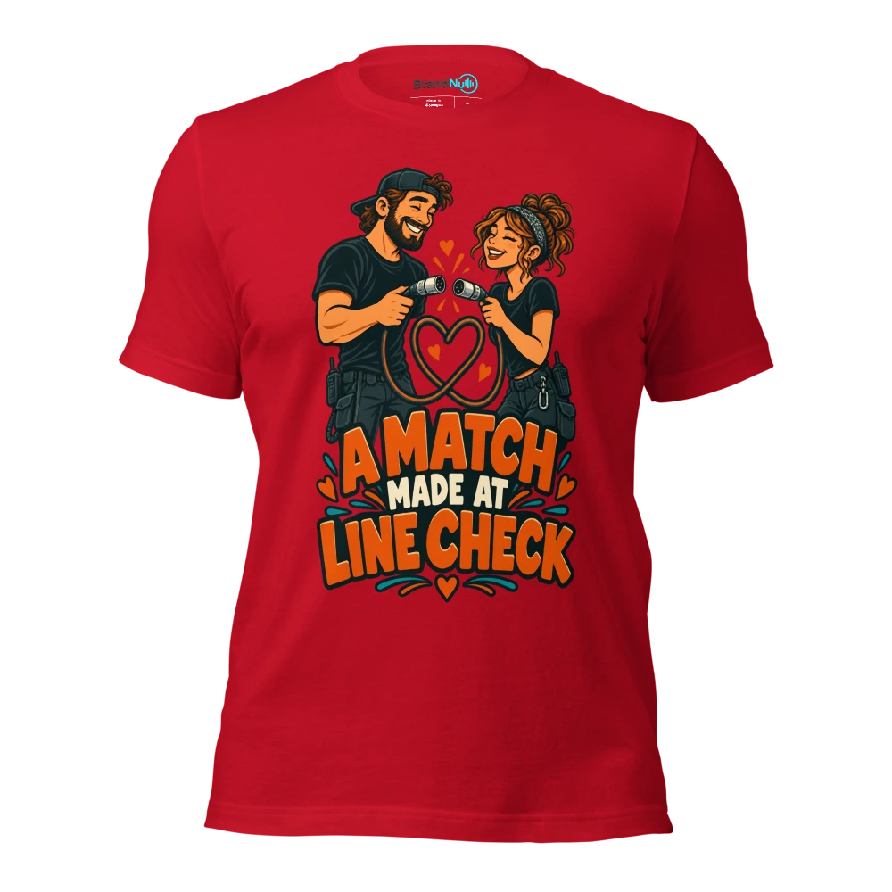 A MATCH MADE AT LINE CHECK T Shirt Red Front