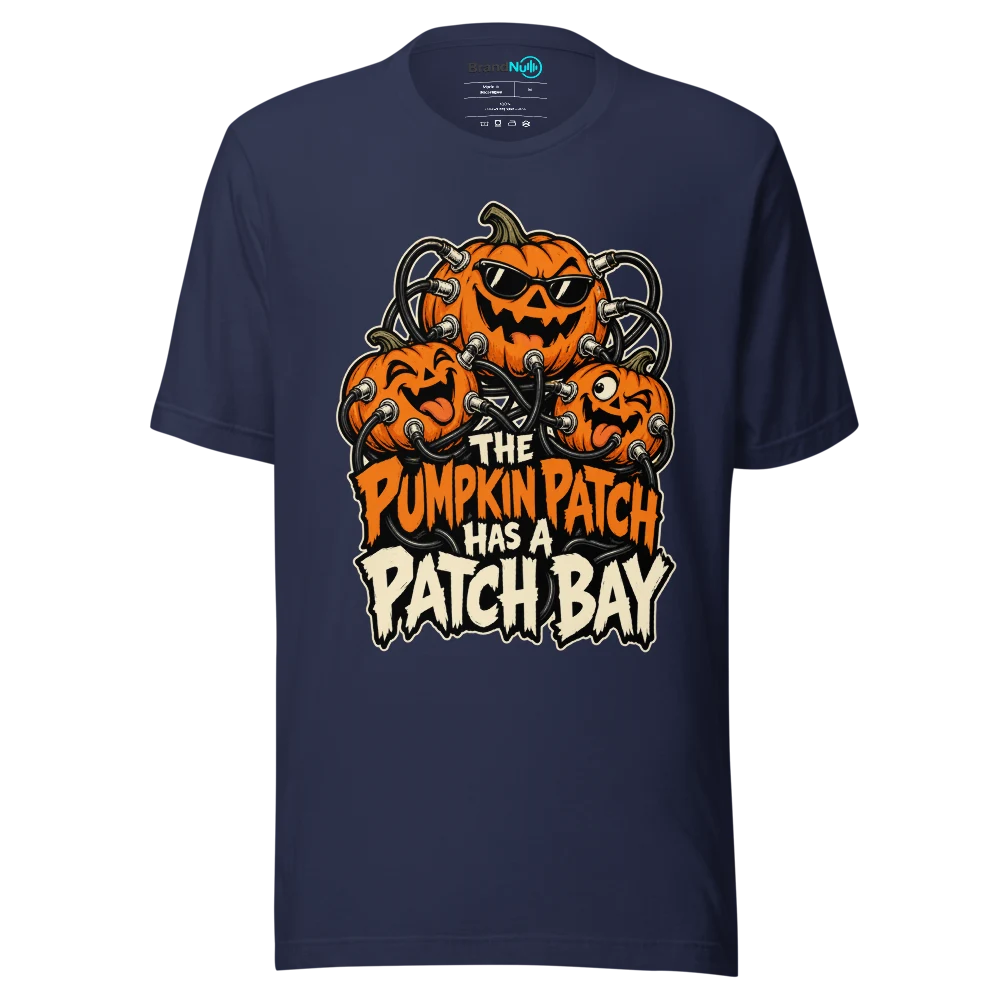 THE PUMPKIN PATCH HAS A PATCH BAY T Shirt Navy Front