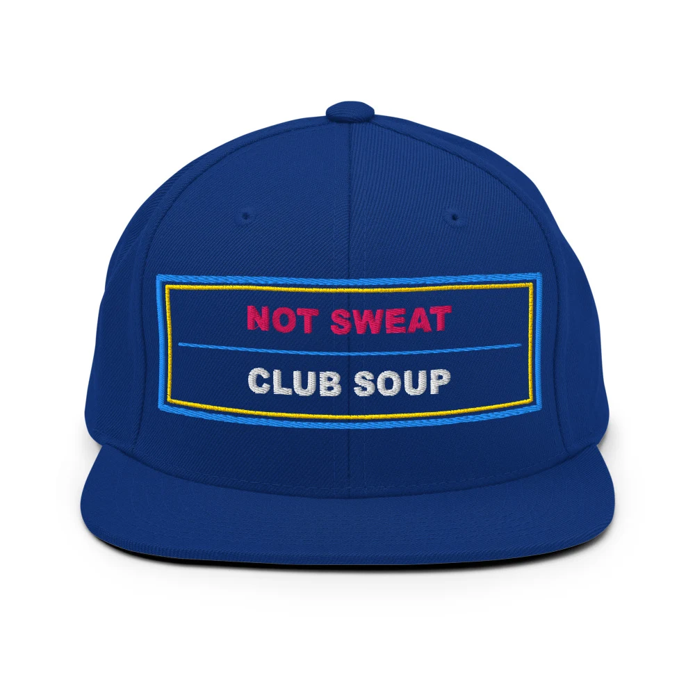 Not Sweat Club Soup Classic Snapback Royal Blue front view