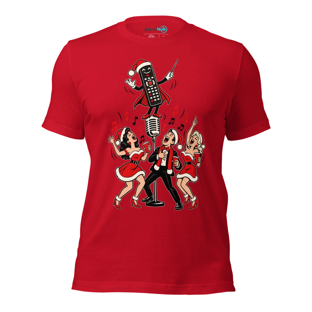THE TV REMOTE IS OUR NEW MUSICAL DIRECTOR T Shirt Red Front