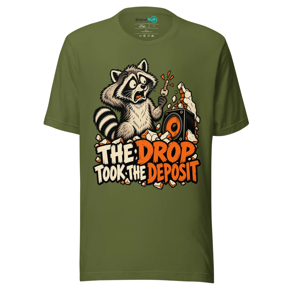 THE DROP TOOK THE DEPOSIT T Shirt Olive Front