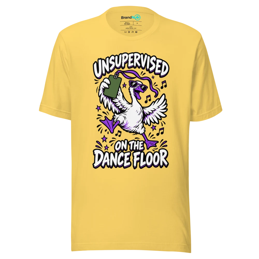 UNSUPERVISED ON THE DANCE FLOOR T Shirt Yellow Front