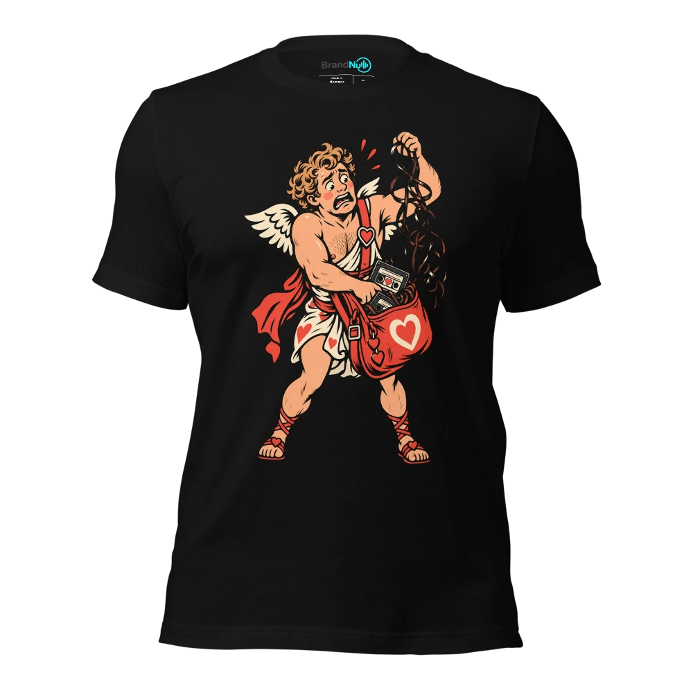 THE POSTBOX CUPID HAS LOST OUR SONG T Shirt Black Front