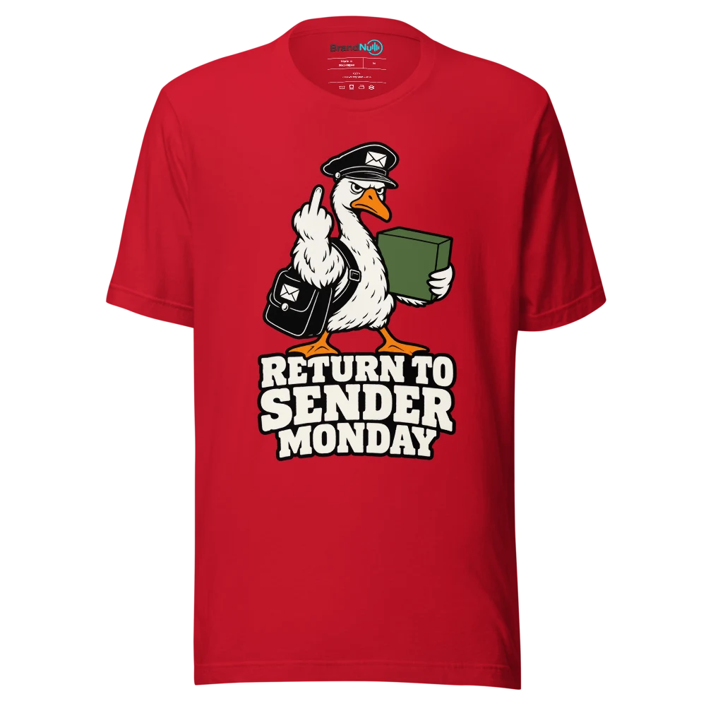 RETURN TO SENDER MONDAY T Shirt Red Front