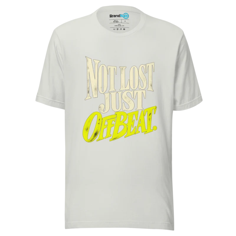 BrandNu Not Lost Just Offbeat T-Shirt - Silver - Front