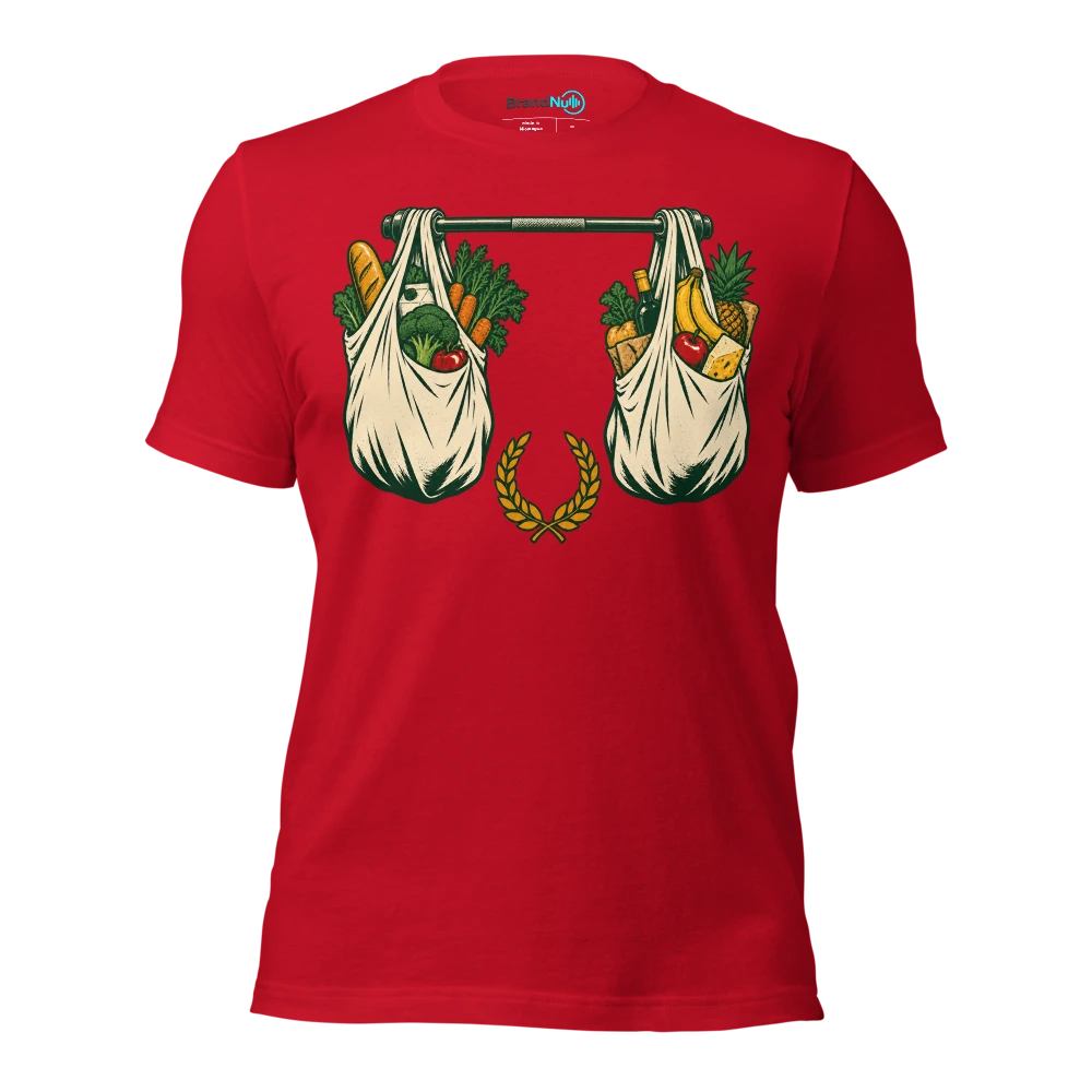 My BrandNu fitness regime is carrying all the shopping in one go T Shirt Red Front