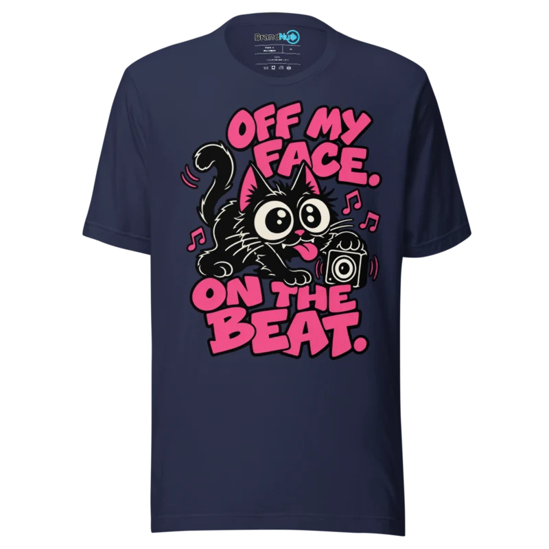 BrandNu Off My Face. On The Beat. T-Shirt - Navy