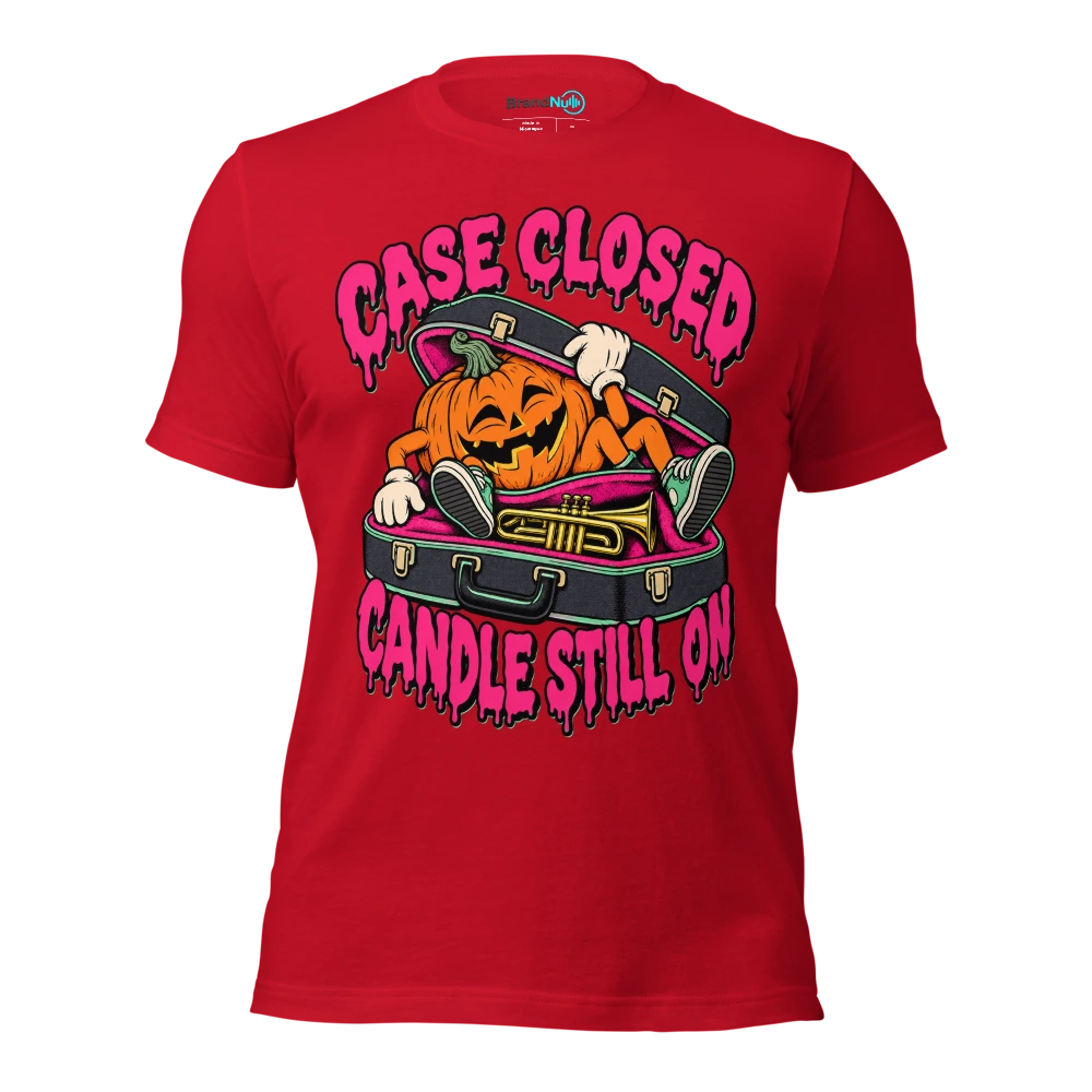 CASE CLOSED CANDLE STILL ON T Shirt Red Front