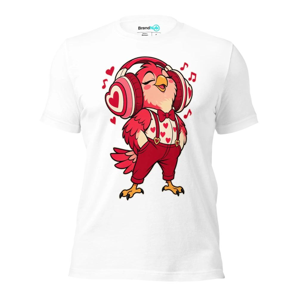 THE LOVEBIRD HAS KEPT BOTH EARPHONES T Shirt White Front