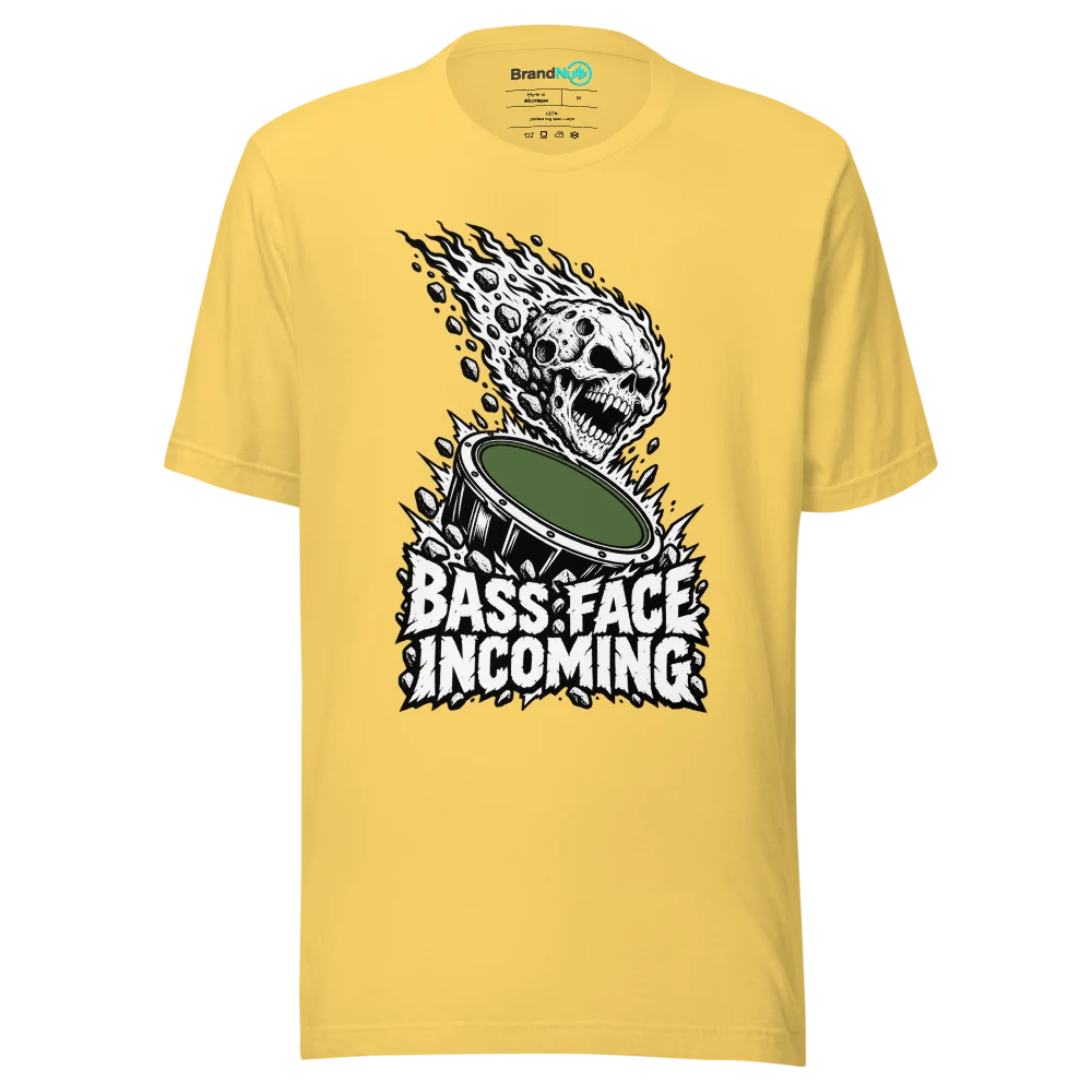 BASS FACE INCOMING T Shirt Yellow Front